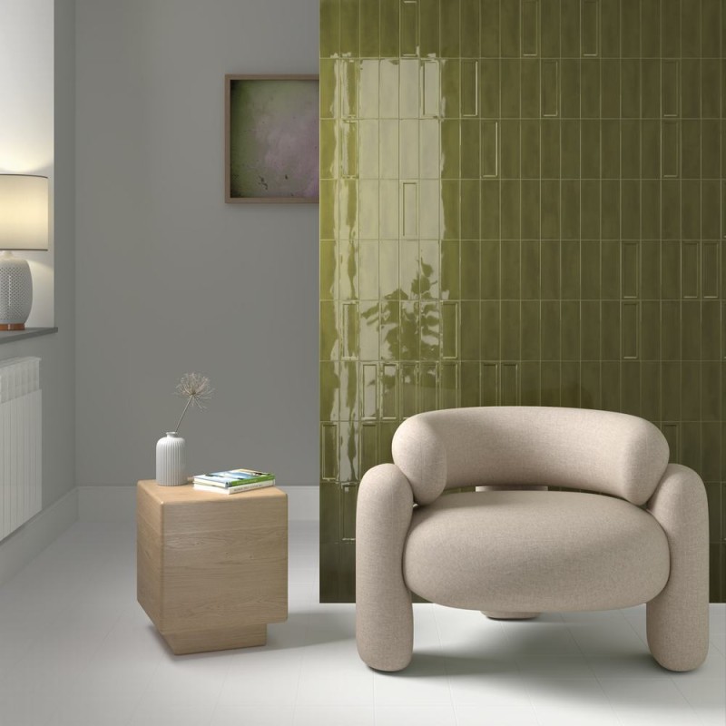 ISLAND FRAME LICHEN BRILLO 6,5X20 RECTIFICADO