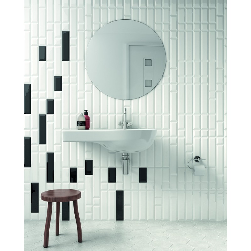 EQUIPE METRO BLACK BRILLO 7,5X30 BISEL