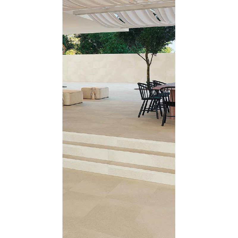 PELDAÑO RECTO STROMBOLI CREAM NATURAL 33X120 RECTIFICADO