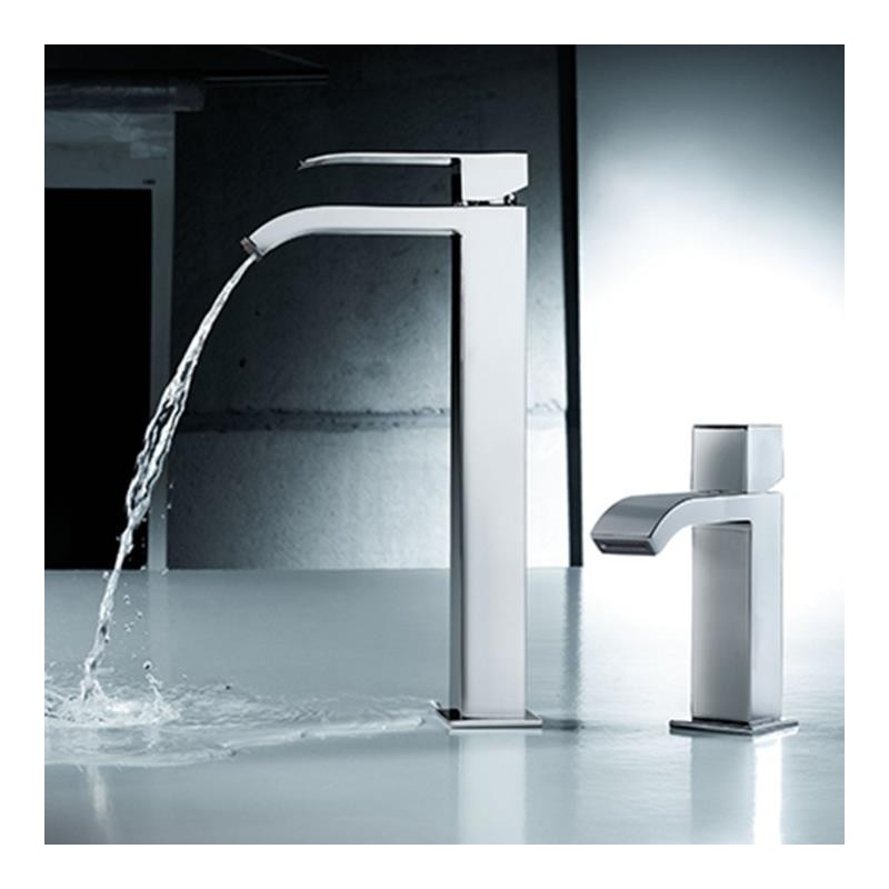 MONOMANDO DE LAVABO CASCADA XXL CUADRO CROMO BRILLO