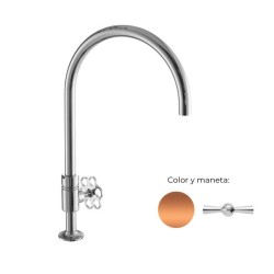 MONOMANDO DE COCINA TUBS VOLANTE CÓNICO COBRE PULIDO