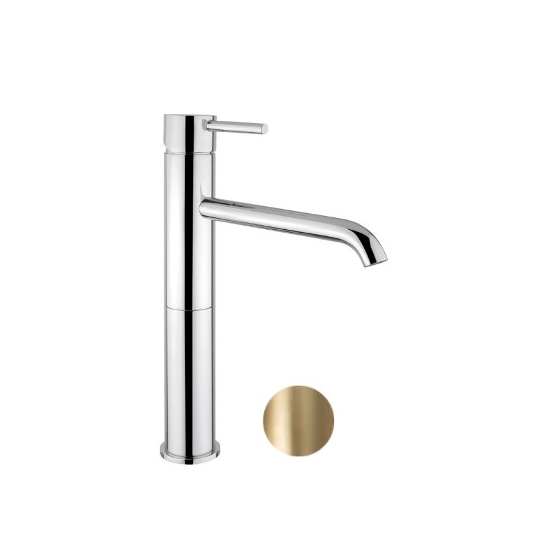 MONOMANDO DE LAVABO ALTO MUSE ORO CEPILLADO