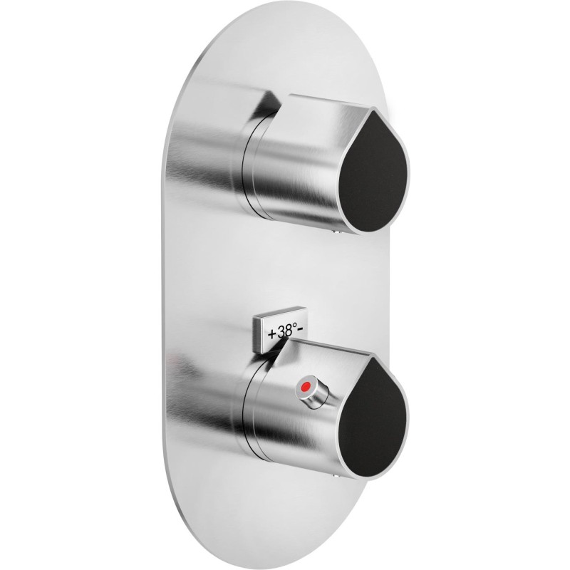 GRIFERÍA DE EMPOTRAR TERMOSTÁTICA DE DUCHA DRESS ACERO INOX NERO GRIFERÍA DE EMPOTRAR TERMOSTÁTICA DE DUCHA DRESS ACERO INOX NERO