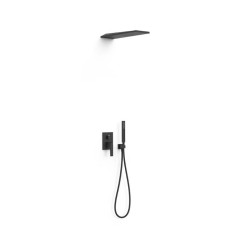 CONJUNTO MONOMANDO DE DUCHA SLIM NEGRO MATE