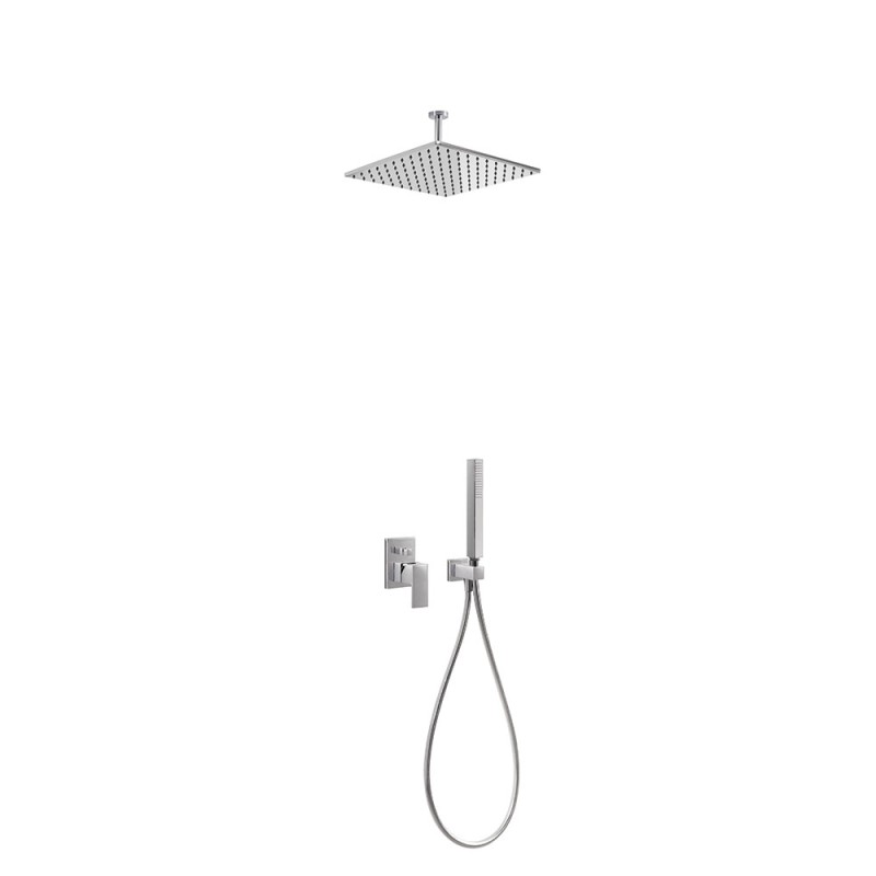 CONJUNTO MONOMANDO DE DUCHA CUADRO CROMO BRILLO CONJUNTO MONOMANDO DE DUCHA CUADRO CROMO BRILLO