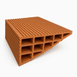 Escalón Cerámico Rojo 32.3x28x16.5 cm - Ferrolan