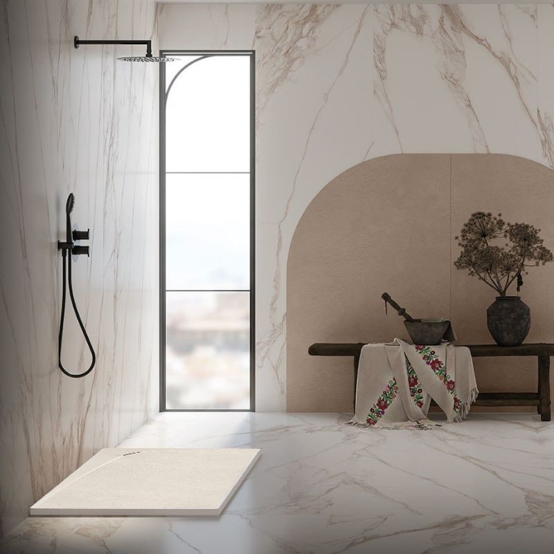 plato ducha sfera derecha blanc roto 140x80