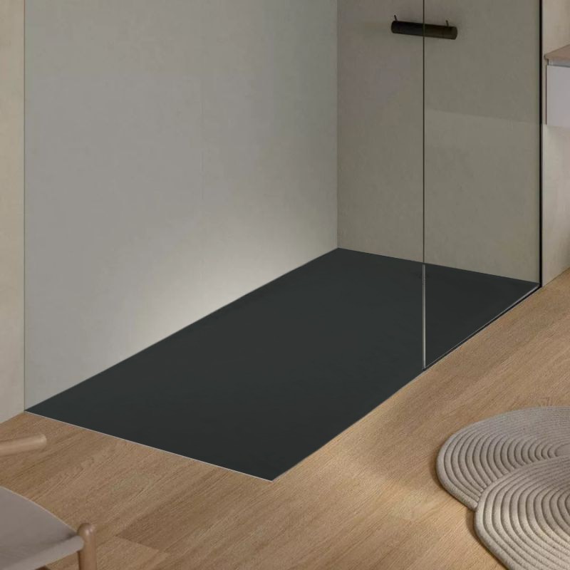 plato ducha unic drop slate negro 140x90