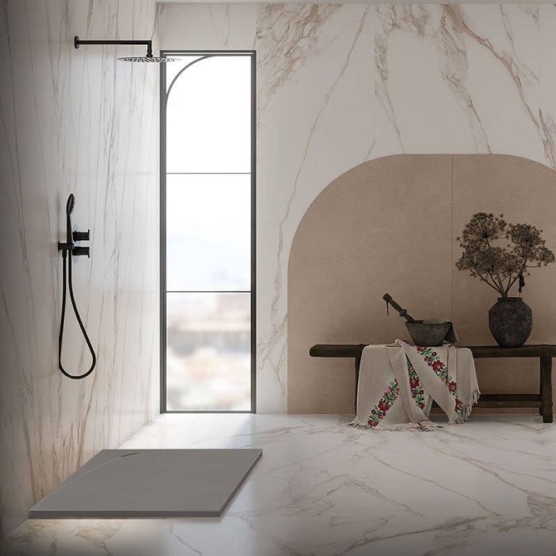 plato ducha sfera derecha cenere 160x90