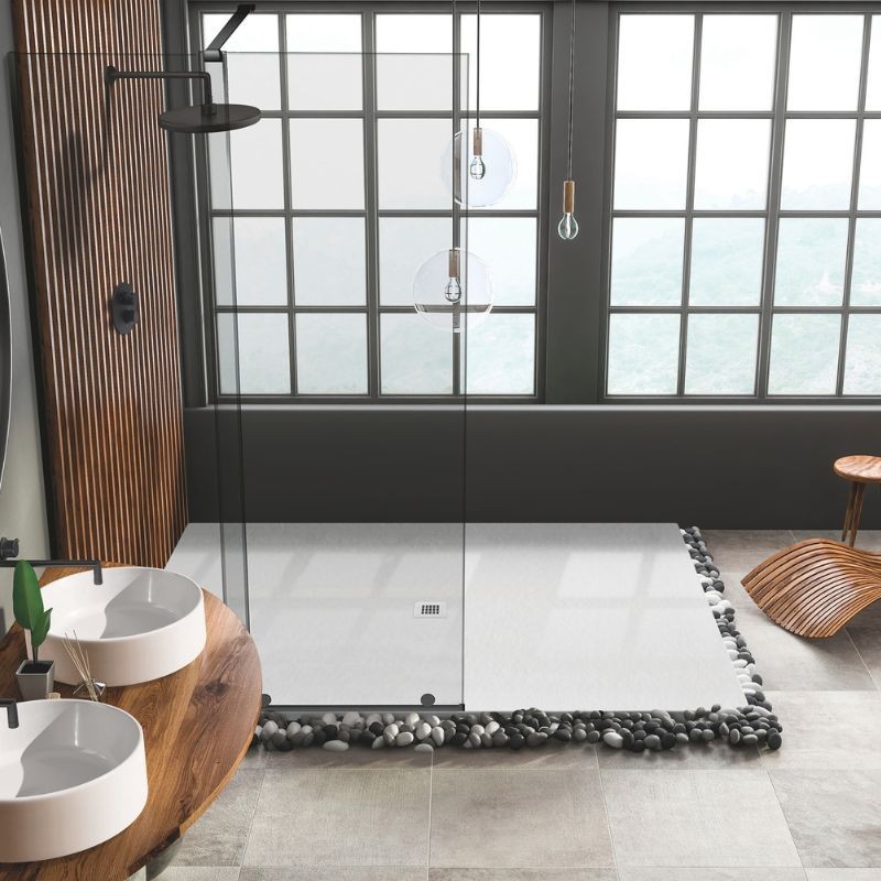 plato ducha mineral nature blanco 170x120