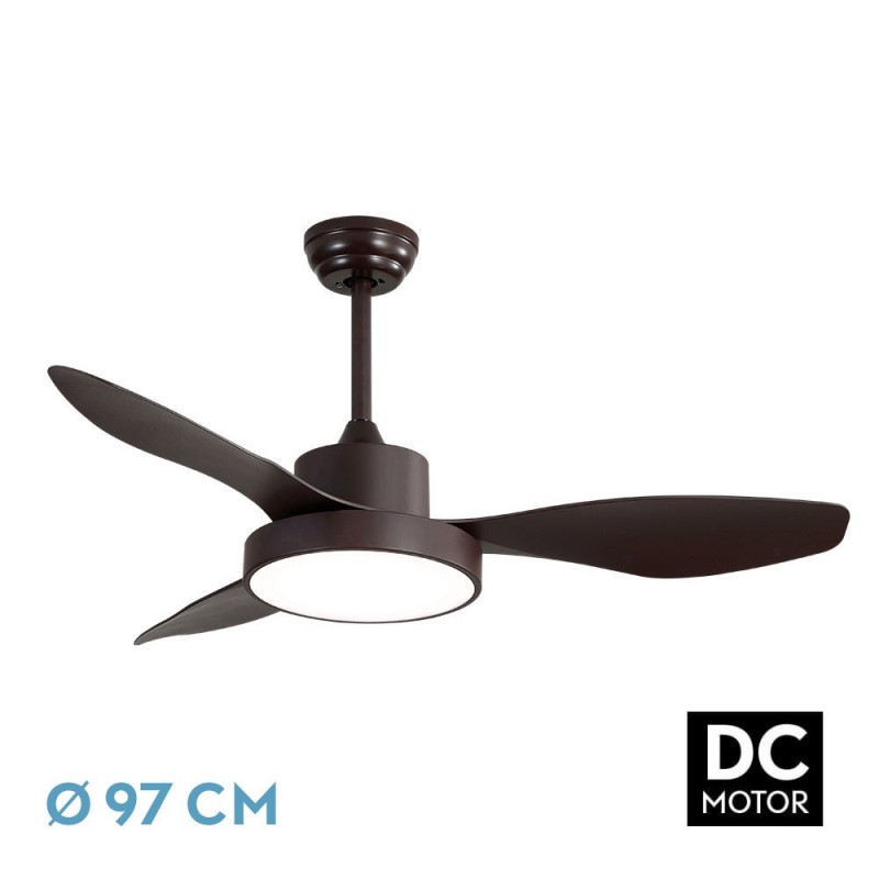 VENTILADOR TECHO HAYATE 24W MARRON