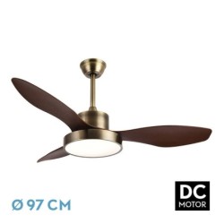VENTILADOR TECHO HAYATE 24W CUERO/ROBLE