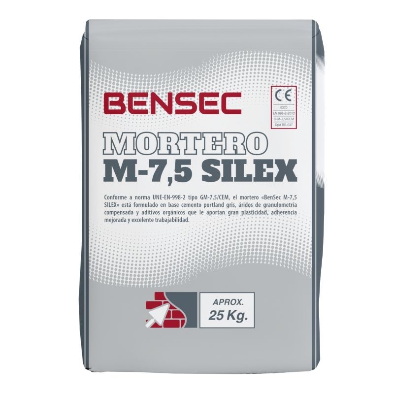 MORTERO M-7,5 SILICEO BEN SEC 25 KG MORTERO M-7,5 SILICEO BEN SEC 25 KG