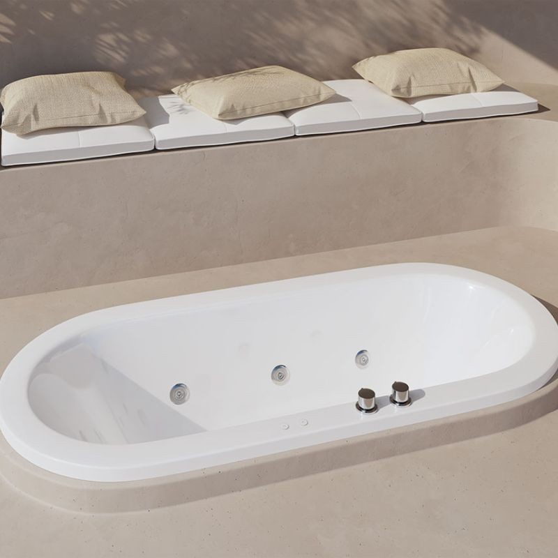 Bañera Loft Confort Sanycces 180x80 cm acrílica hidromasaje blanca