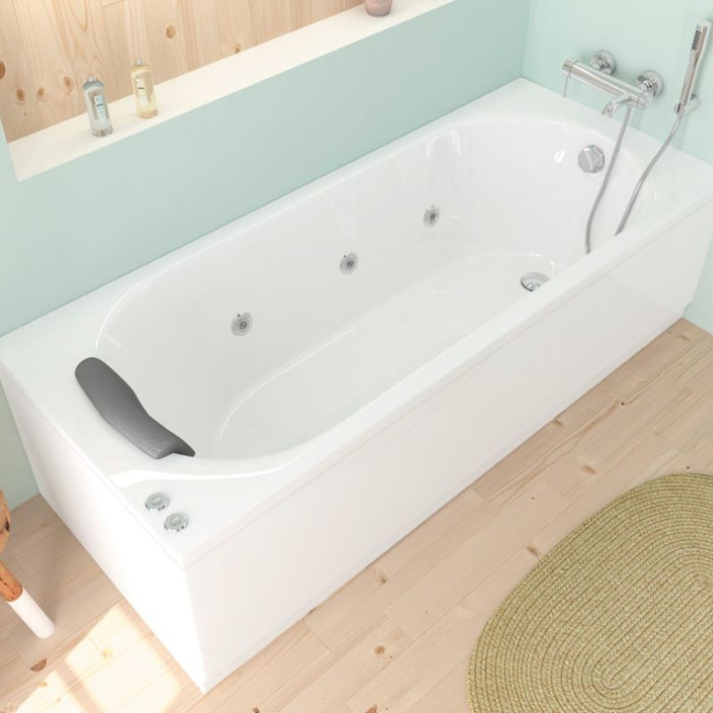 Bañera Serena Confort Sanycces 180x80 cm acrílica hidromasaje blanca