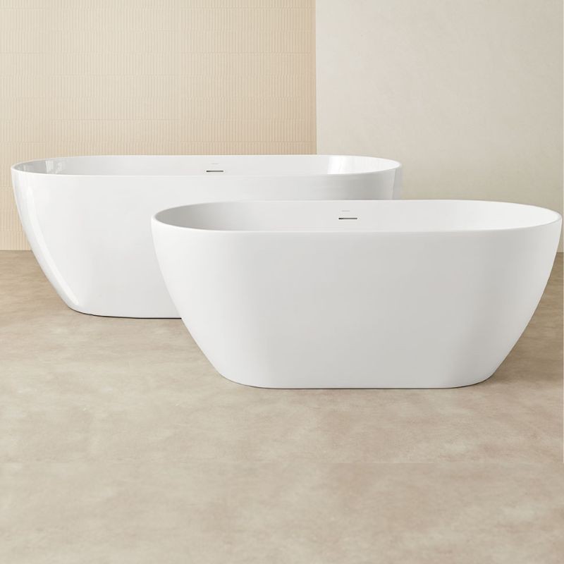 Bañera exenta Trento 170x80 cm blanca mate acrílica