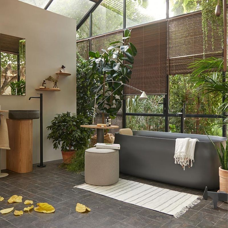 BAÑERA DUNA GRIS MATE 160X75