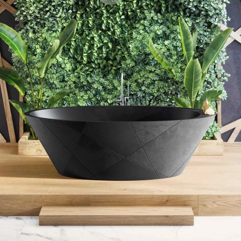 BAÑERA OPAL QUIZ NEGRO MATE 180X80