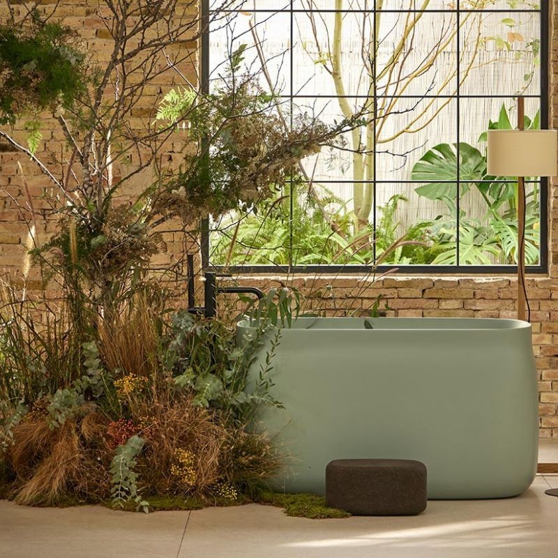 BAÑERA OFURO VERDE MATE 130X76
