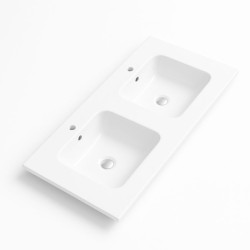 LAVABO LOKI BLANCO BRILLO 121,5X46,5X17,5 DOBLE SENO