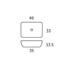 LAVABO DUE BLANCO BRILLO 46X33