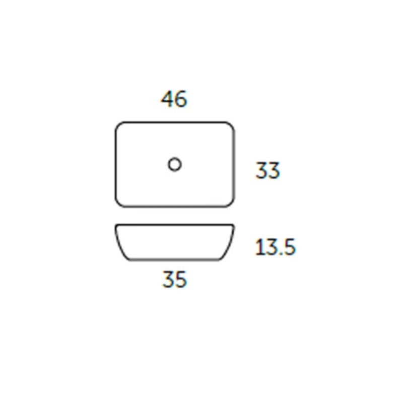 LAVABO DUE BLANCO BRILLO 46X33