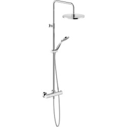 Columna de ducha termostática con rociador orientable y diseño moderno