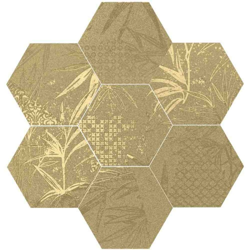 HEXÁGONO MAGNET TROPIC GOLD SATINADO 15X17