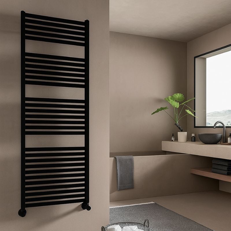 Radiador Toallero Quadré 1216X480 Mm Negro Satinado Radiador Toallero Quadré 1216X480 Mm Negro Satinado