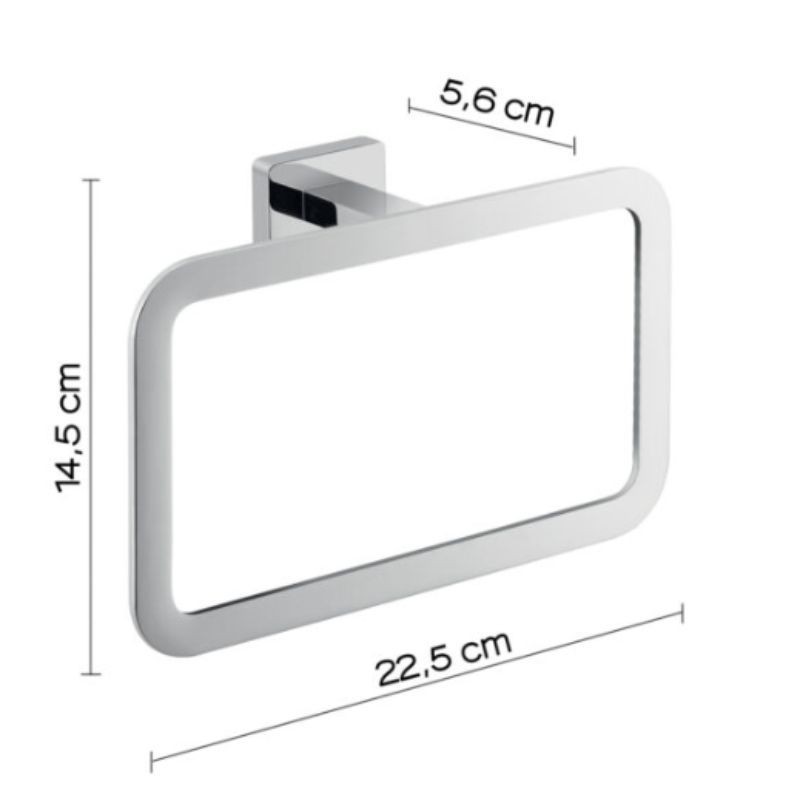 Toallero de aro Atena cromado 22,5x5,6x14,5 cm
