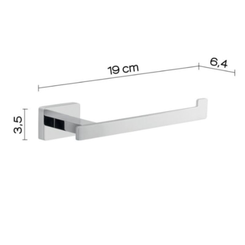 Portarrollos sin tapa Atena cromado 19x6,4x3,5 cm