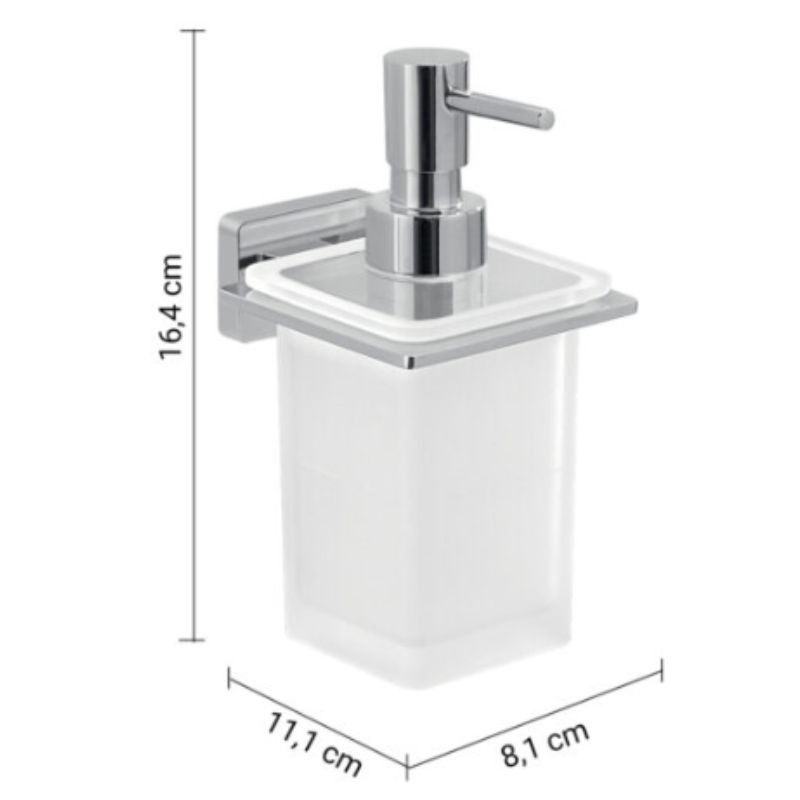 Dosificador de jabón Atena cromo 8,1x11,1x16,4 cm