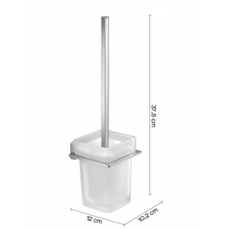 Escobillero de pared Atena cromado 10,2x12x37,5 cm