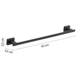 ATENA TOALLERO 60 CM NEGRO MATE