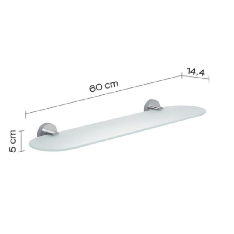 Estante Eros cromado 60x14,4x5 cm