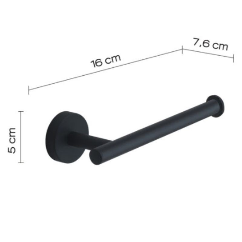 Portarrollos Eros negro mate 16x7,6x5 cm