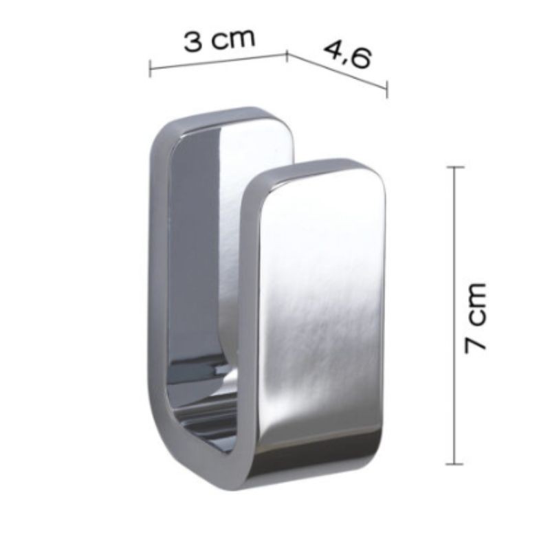 Percha individual Outline cromada 3x4,6x7 cm