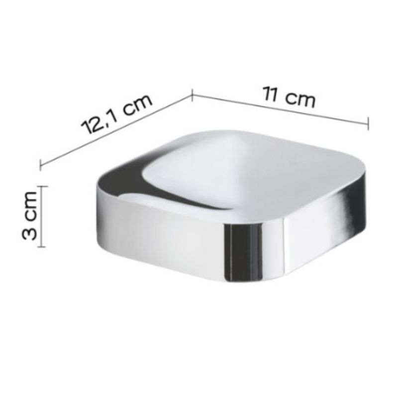 Jabonera fija Outline cromada 12x11x3 cm