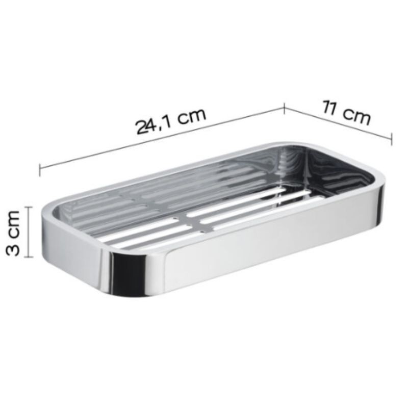 Jabonera rectangular ducha Outline cromado 24x11x3 cm