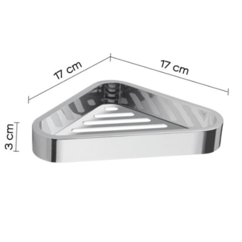 Jabonera angular ducha Outline cromado 16,9x16,9x3 cm