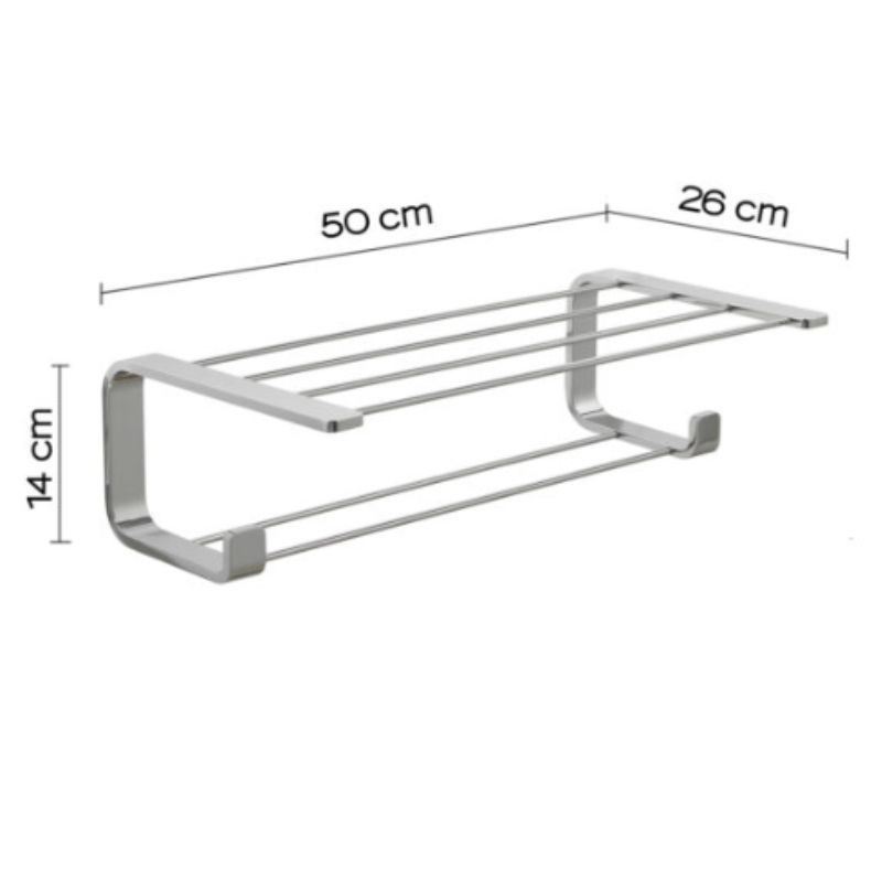 Estante toallero doble Outline cromado 49,8x25,7x14 cm