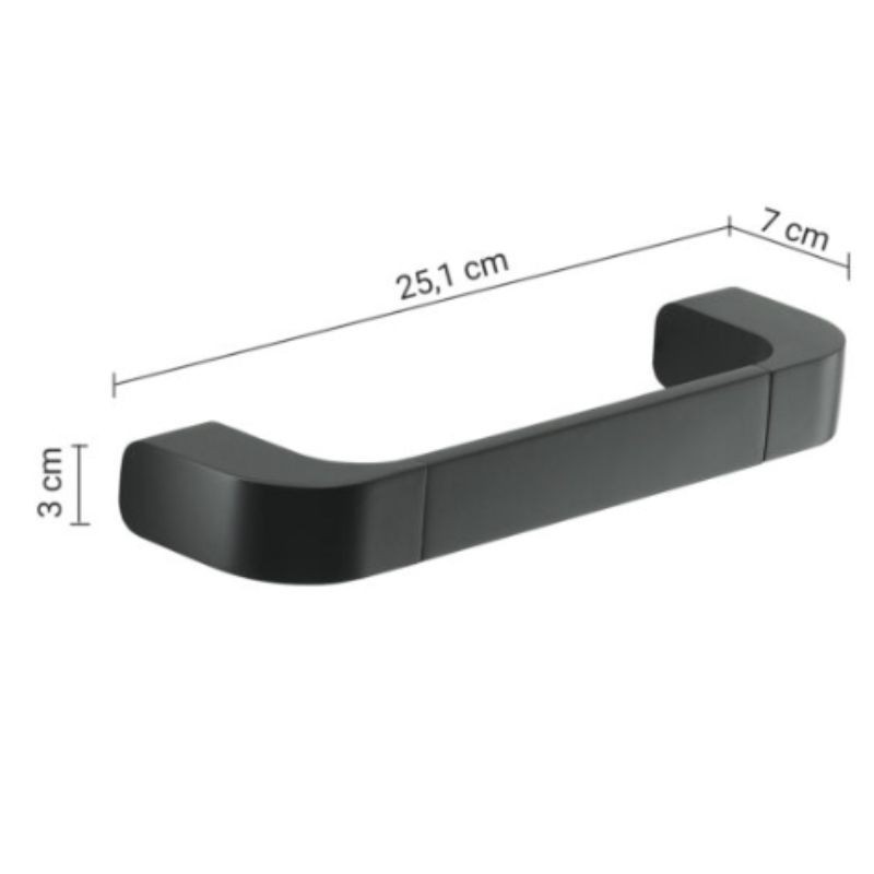 Toallero Outline negro mate 25x7x3 cm – hasta 150 kg