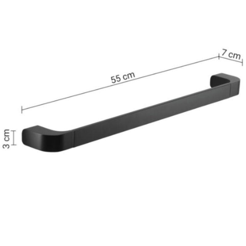 Toallero Outline negro mate 55x7x3 cm – hasta 150 kg