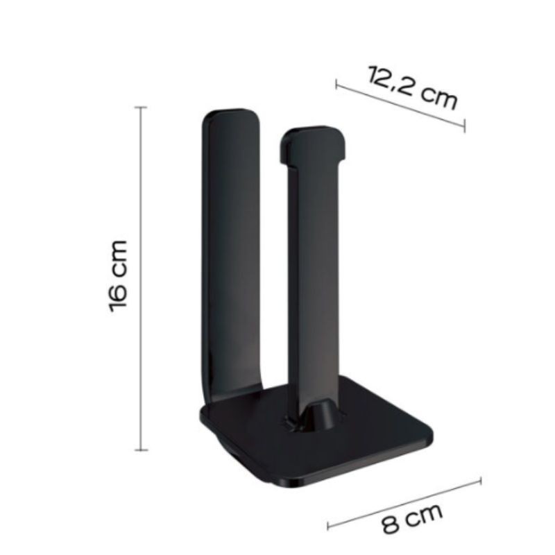Portarrollos de reserva Outline negro mate 8,1x12,3x18 cm