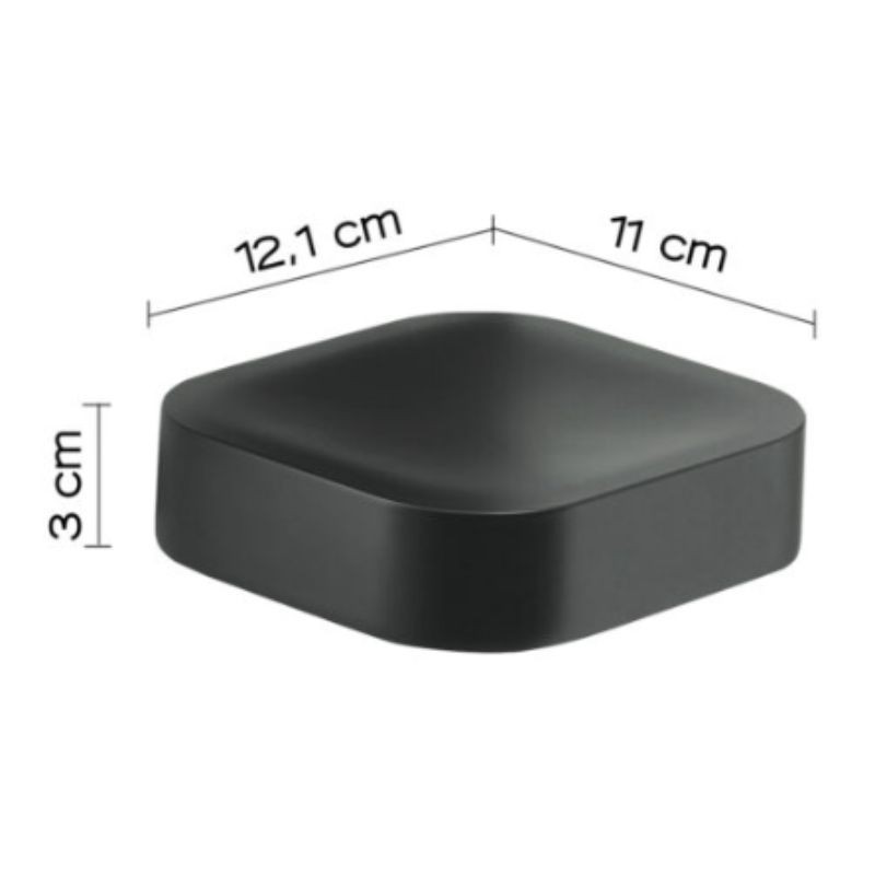 Jabonera fija Outline negro mate 12x11x3 cm