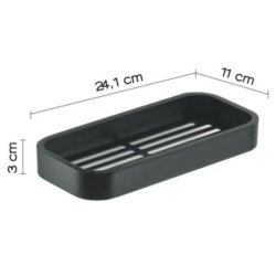 OUTLINE JABONERA RECTANGULAR DUCHA NEGRO MATE