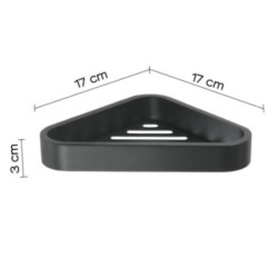 OUTLINE JABONERA PARED ANGULAR DUCHA NEGRO MATE