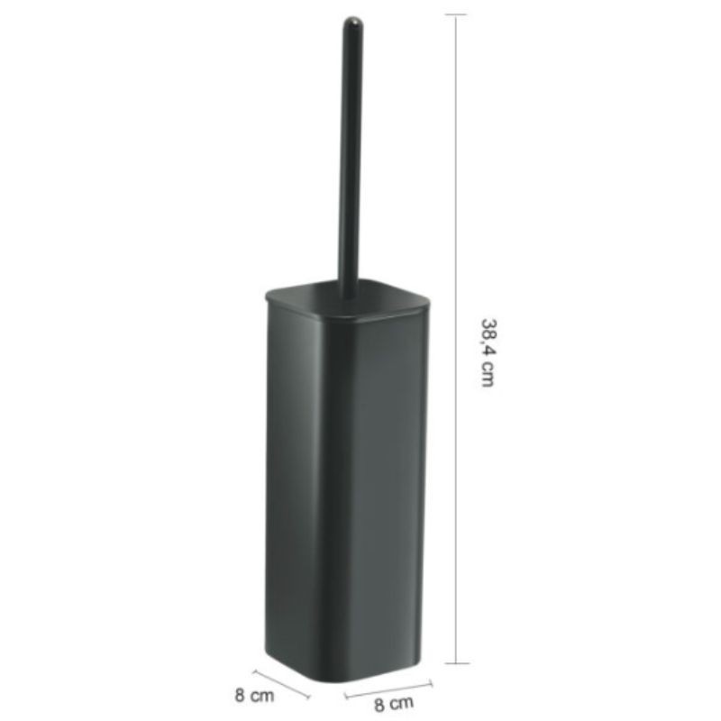 Escobillero de pie Outline negro mate 8x8x38,4 cm
