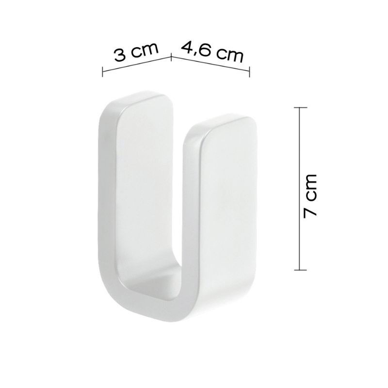 Percha individual Outline blanco mate 3x4,6x7 cm