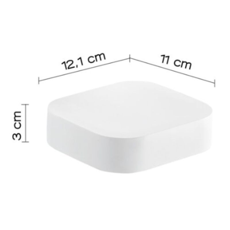 Jabonera fija Outline blanco mate 12x11x3 cm